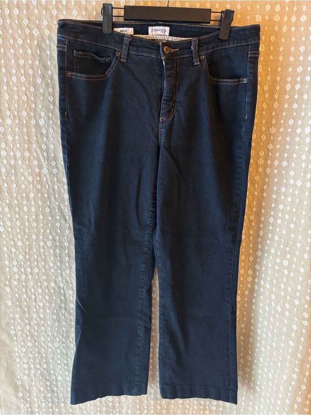 St. John's Bay Straight Leg Ankle Jeans in Dark Blue 34x26
